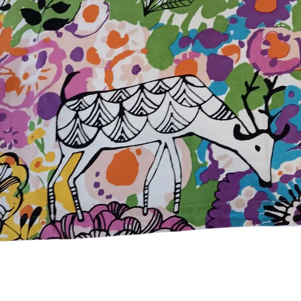 Woodland Gardens Shower Curtain Urban Outfitters Floral Peacock Deer-Please Read